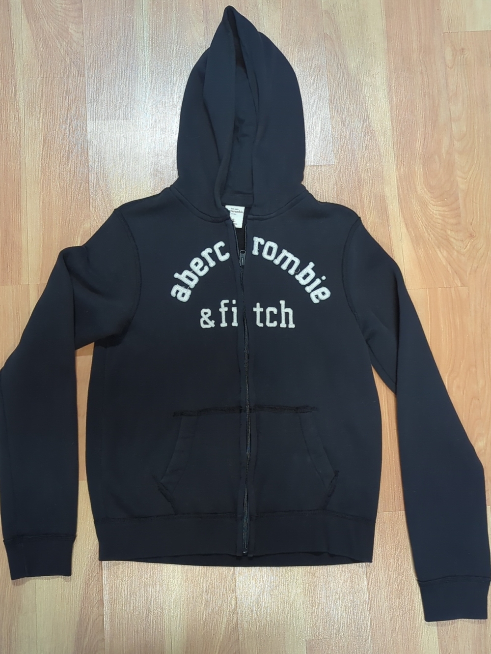 Abercrombie & Fitch Blue Full-Zip Hoodie with White Logo